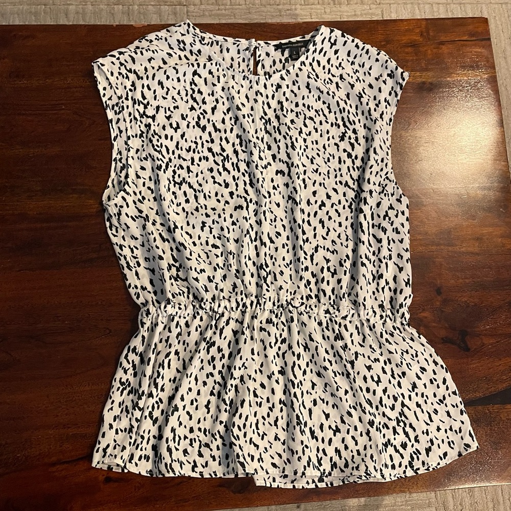 black and white peplum top
